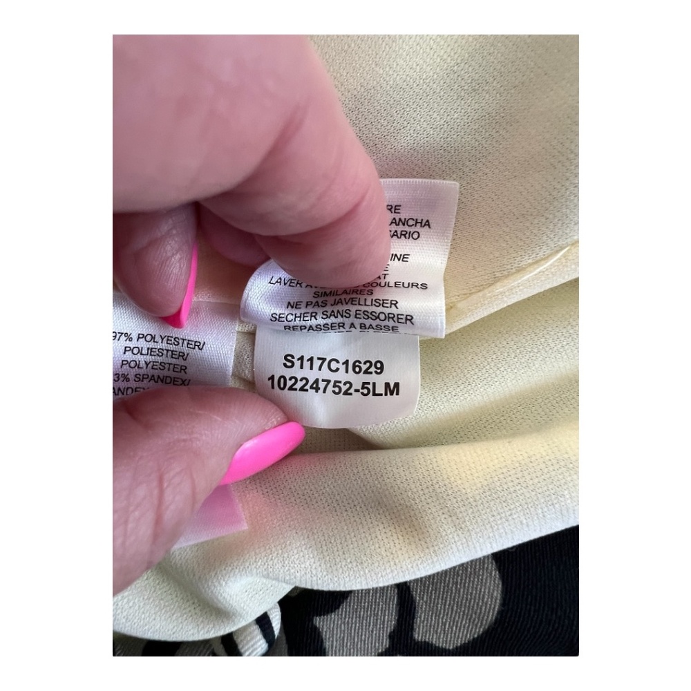 EUC JONES WEAR Black & Cream Floral Mid Length Dress Sz 14 + Flexees Shapewear - Picture 8 of 15